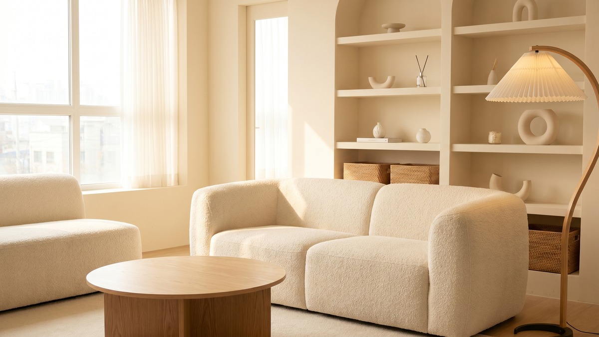 奶油風室內設計怎麼做？掌握配色收納與燈光打造明亮韓系小宅